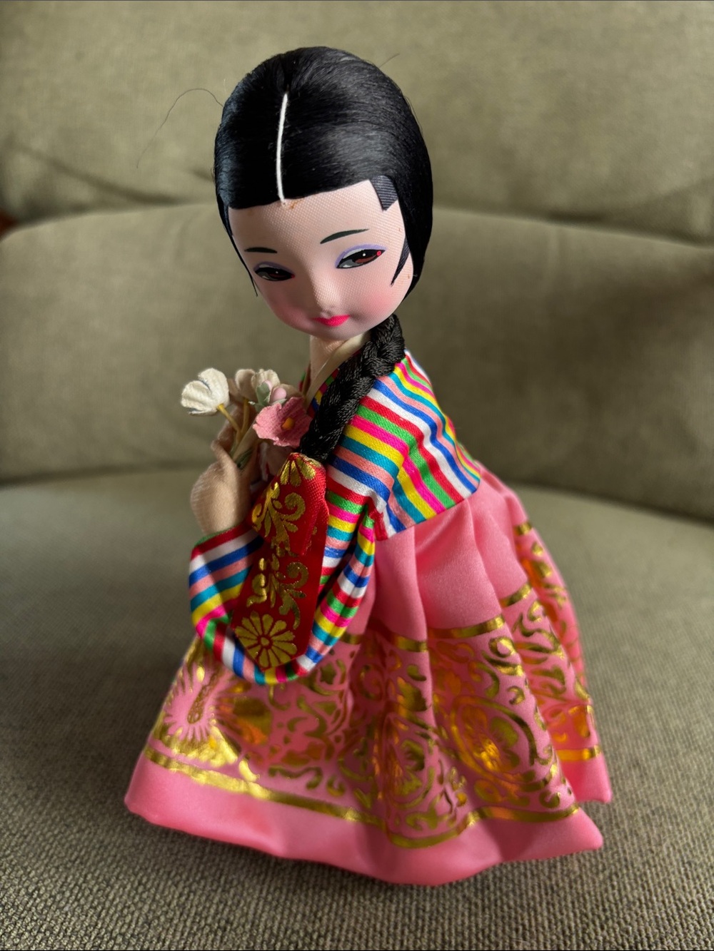 Pink Traditional Korean Doll in Decorative Hanbok - Kids Toys